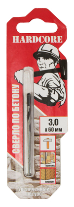 Сверло по бетону 3x60мм "Hardcore"