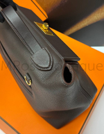 Женская сумка Hermes темно-коричневого цвета