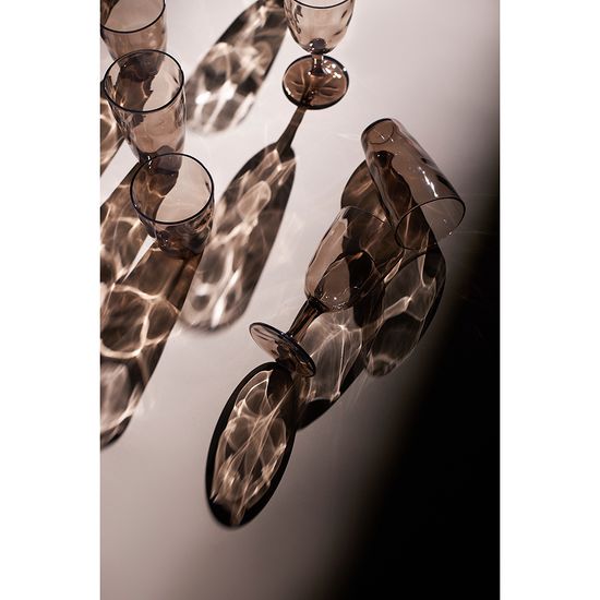 Набор бокалов из акрила hollow для вина, 430 мл, серо-коричневый, 4 шт.