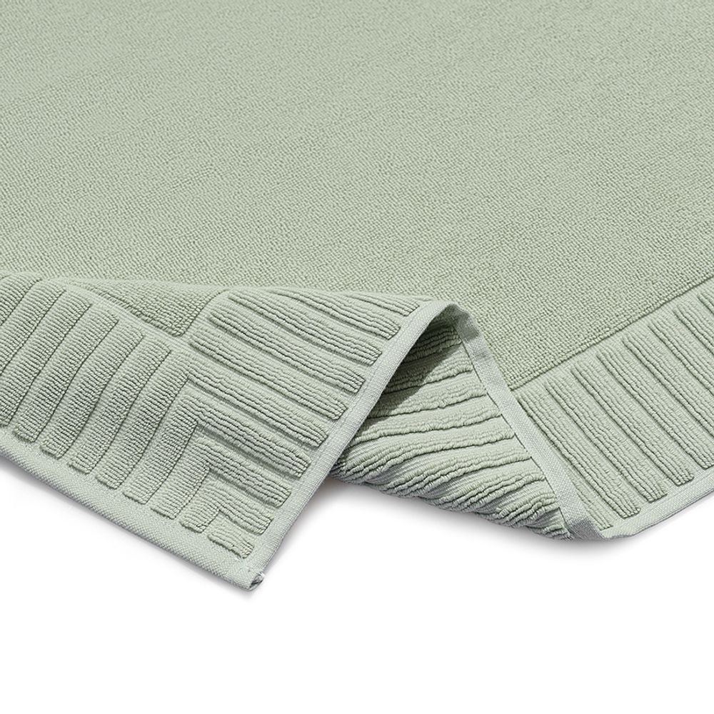 Коврик для ванной с фактурным бортиком мятного цвета из коллекции Essential, 50x80 см