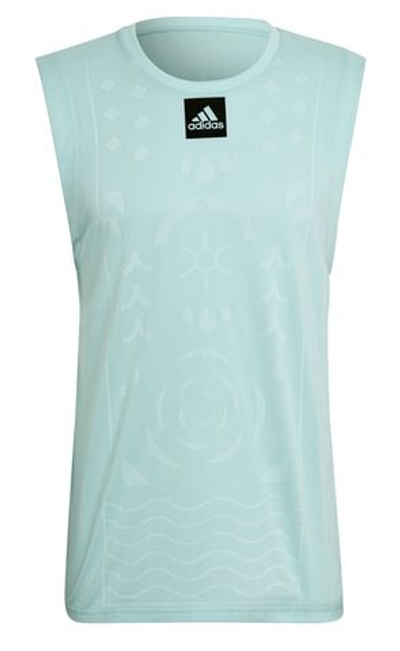 Мужская теннисная футболка Adidas Paris Sleevelss - aqua