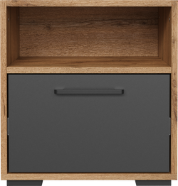 Прикроватная тумба DIWO Кострома 45x48х35 см дуб вотан, антрацит, ручка черная