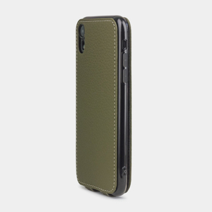 Чехол для iPhone XR из натуральной кожи теленка, зеленого цвета