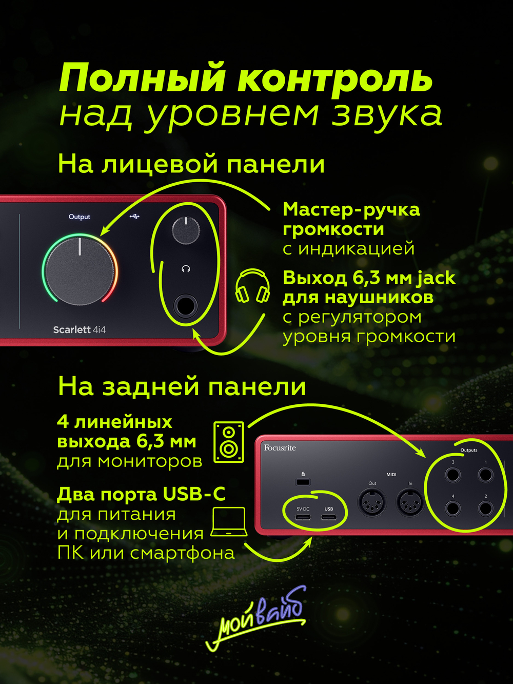 Внешняя звуковая карта Focusrite Scarlett 4i4 4th Gen