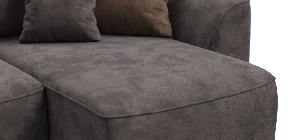 П-образный диван KING MODOOL Велюр Alkantara серый