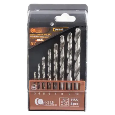 Сверла по металлу, набор 8пр. (3-10мм) FORSTIME FT-DBS08