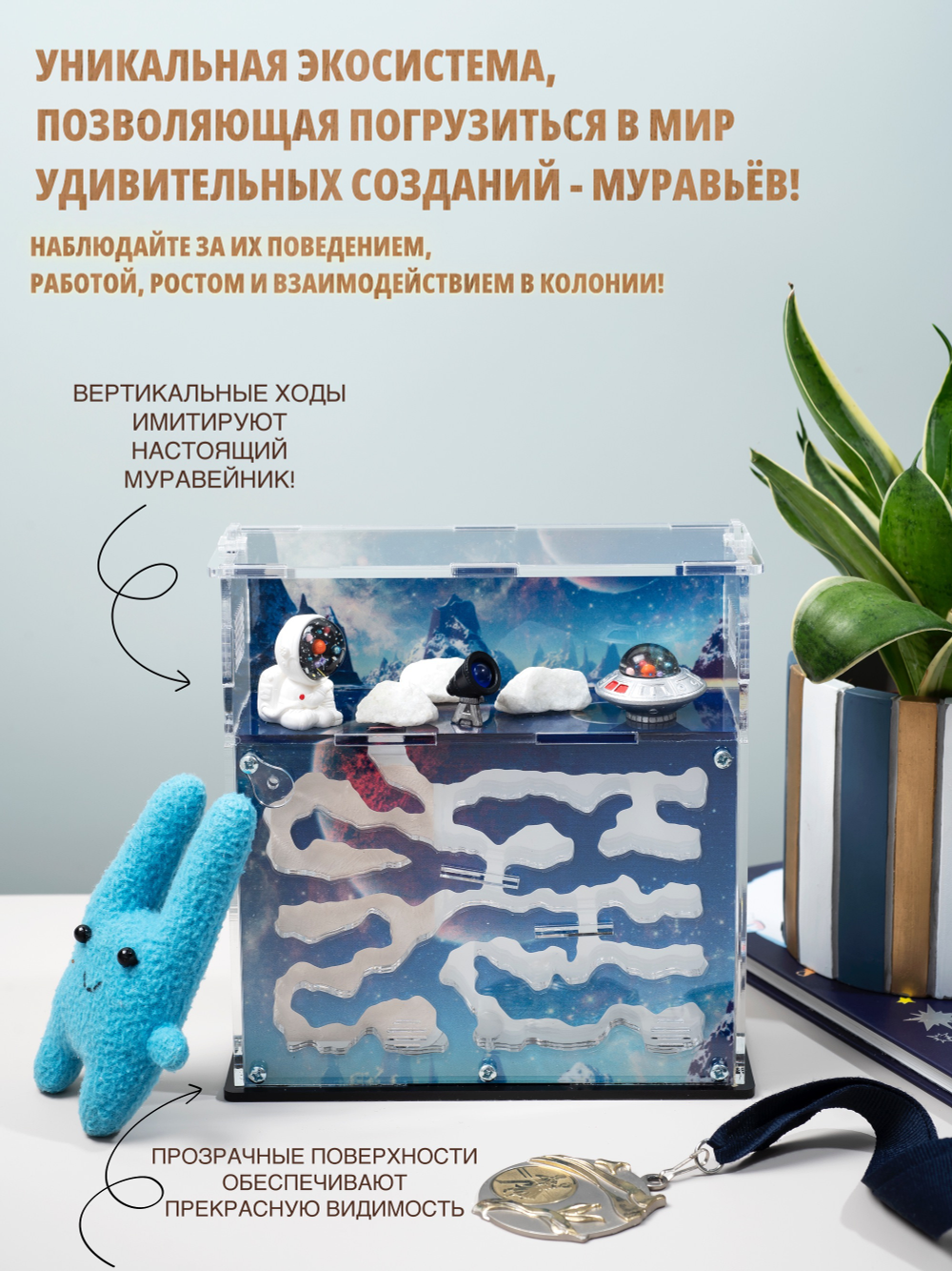 Муравьиная ферма с муравьями в подарок "Космос"