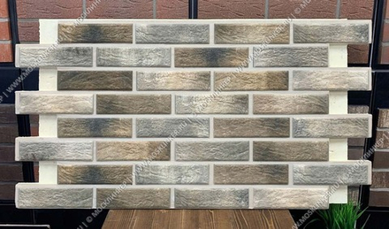 Клинкерная фасадная термопанель, плитка BestPoint Loft Brick Pepper, ППУ (пенополиуретан), 1028x616 толщина 65 мм