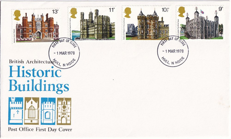Конверт Первого дня Великобритании от 1 марта 1978 года с четырьмя марками и спецгашением