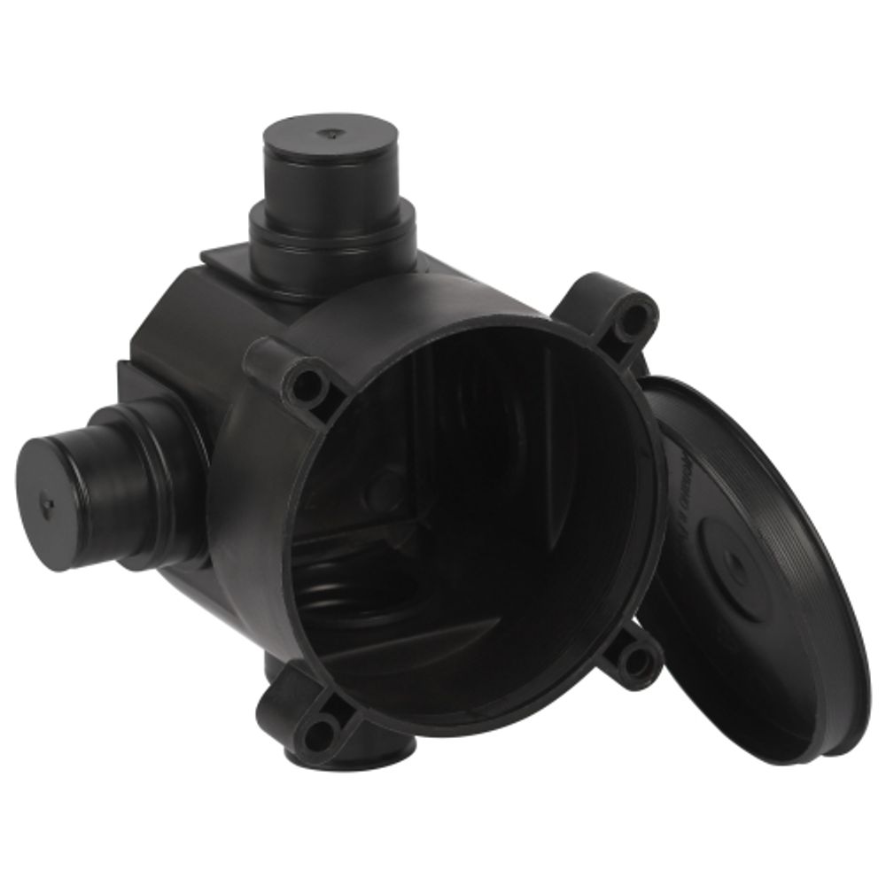 Коробка установочная ЭРА KUM-70-72 черная 70х72мм для монолитного строительства 4 входа IP44