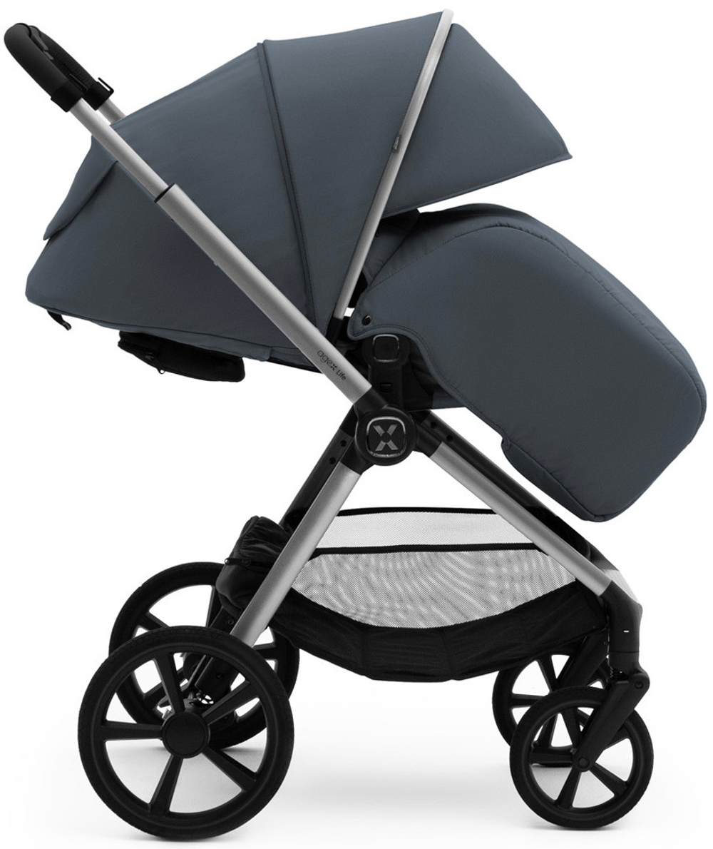 Коляска Agex Life 3 в 1 хромированная рама с автокреслом i-Team ATG080 Grey ALG590 Chrome Grey (Серый)