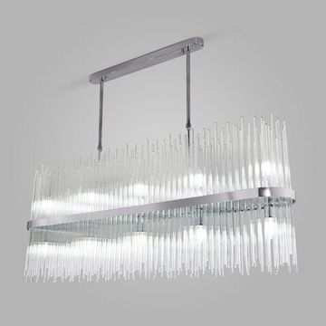 Умная подвесная люстра со стеклянным рассеивателем 10*Е14 485/10 хром Allure Bogate's