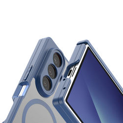 Усиленный чехол синего цвета с MagSafe для Samsung Galaxy Z Fold 7, серия Expn Series Magnetic от Dux Ducis