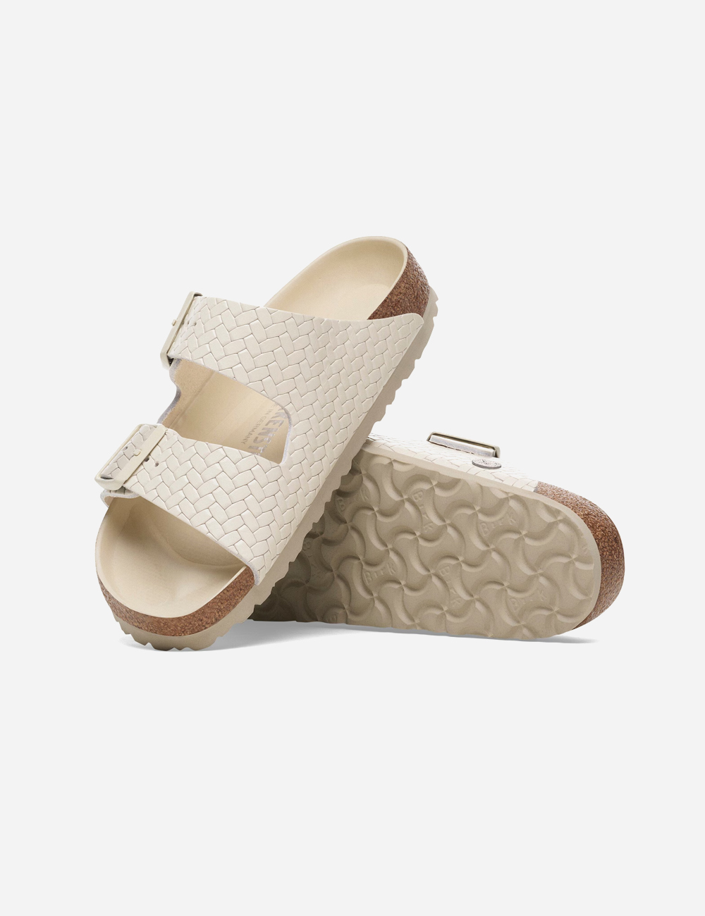 Birkenstock Arizona Rivet Woven Emboss Ecru Sandals "White"