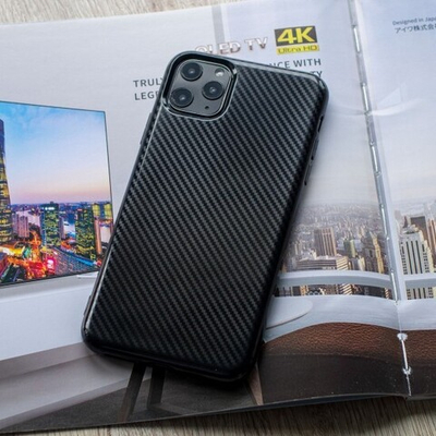 Чехол ТПУ карбон глянцевый для iPhone 11 Pro Max, 011457 Коричневый