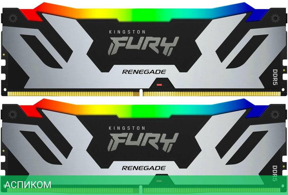 Оперативная память Kingston Fury Renegade Silver/Black 48GB DDR5 RGB XMP (KF572C38RSAK2-48)