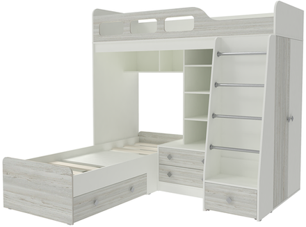 Двухъярусная кровать КарИВи Астра 4 Белый  Винтерберг
