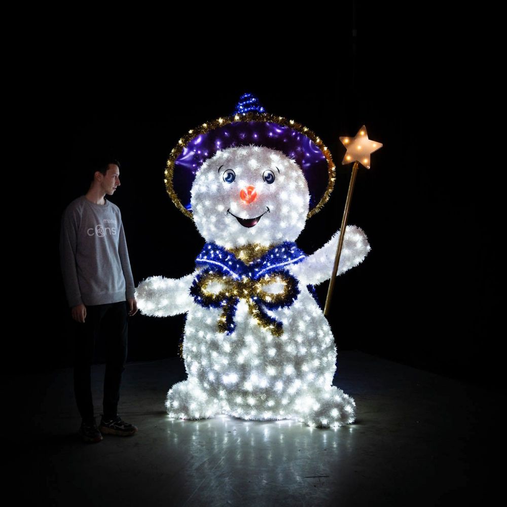 Светодиодный снеговик "Волшебник"