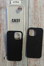Чехол Silicone Cese на iPhone 16 с Magsafe (черный) без логотипа