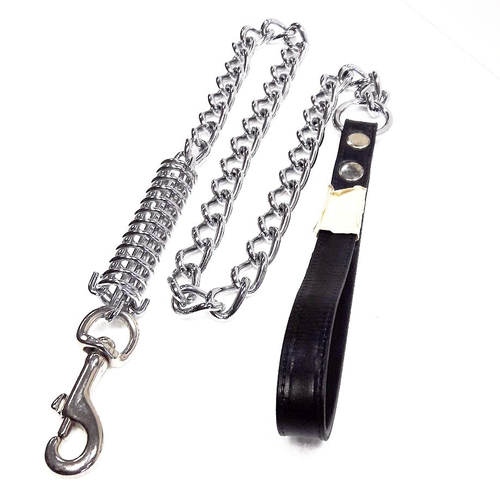 Поводок цепь с ручкой и амортизатором 4,0мм.  (110см)ЕА-СР(Р+АМ)4044