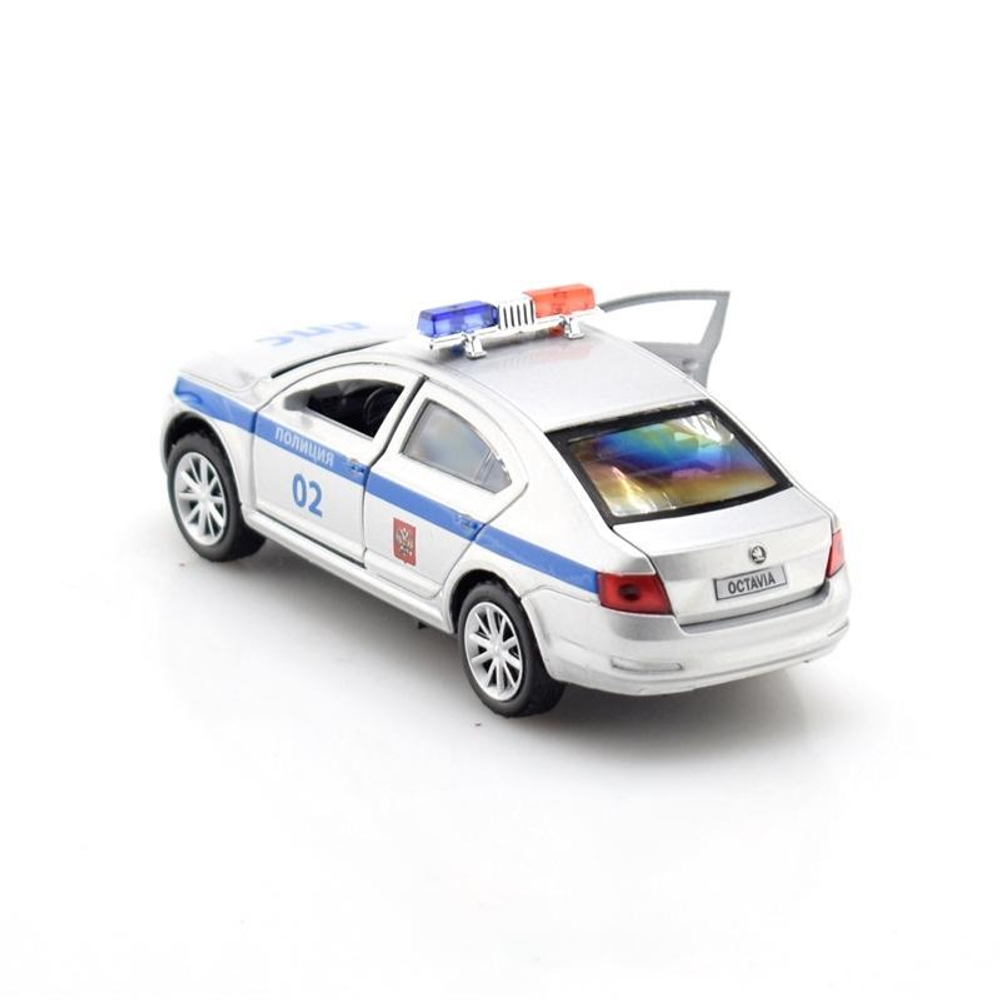 Модель ин. мет. "Skoda Octavia Полиция" 12см, открыв. двери, в коробка (Технопарк)