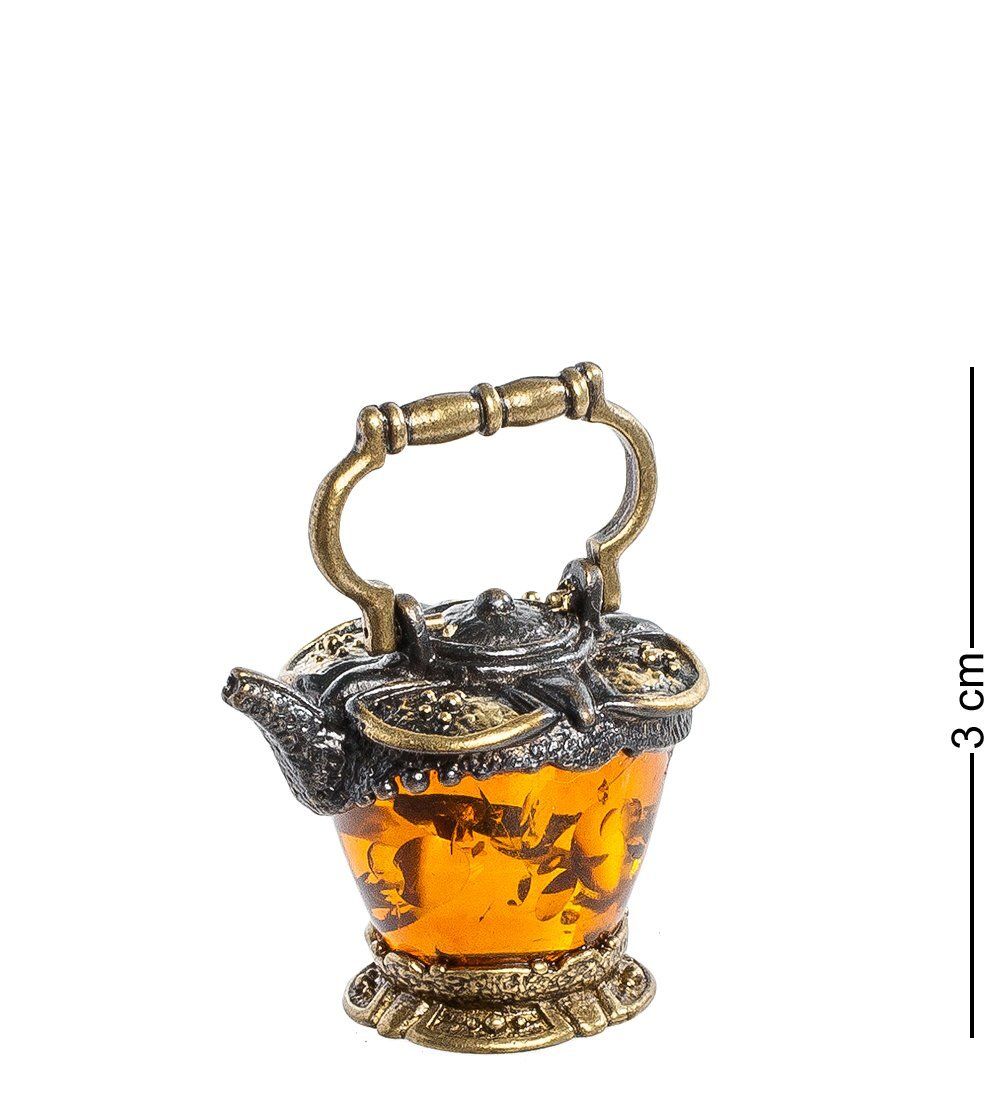 AM-1354 Фигурка «Чайник Ажурный» (латунь, янтарь)