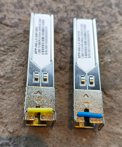 Трансиверы (пара) WDM SFP, одноволоконные, SC, 1,25Gb/s, 1550/1310нм,, SM волокно, 20км дальность, DDM
