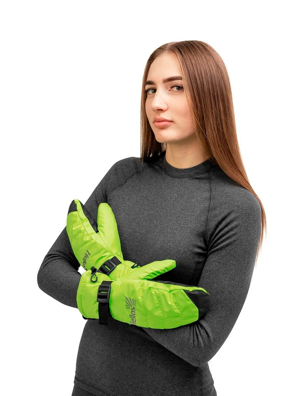 Варежки Helios женские ZABAVA, AQUA GREEN/BLACK (T-HS-Z-M-GB)