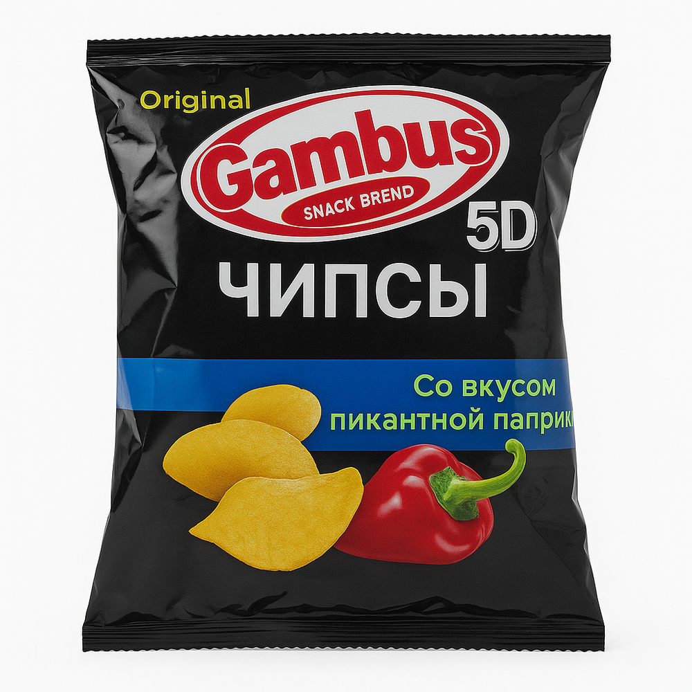 Чипсы 5D пикантная паприка Gambus 40 гр