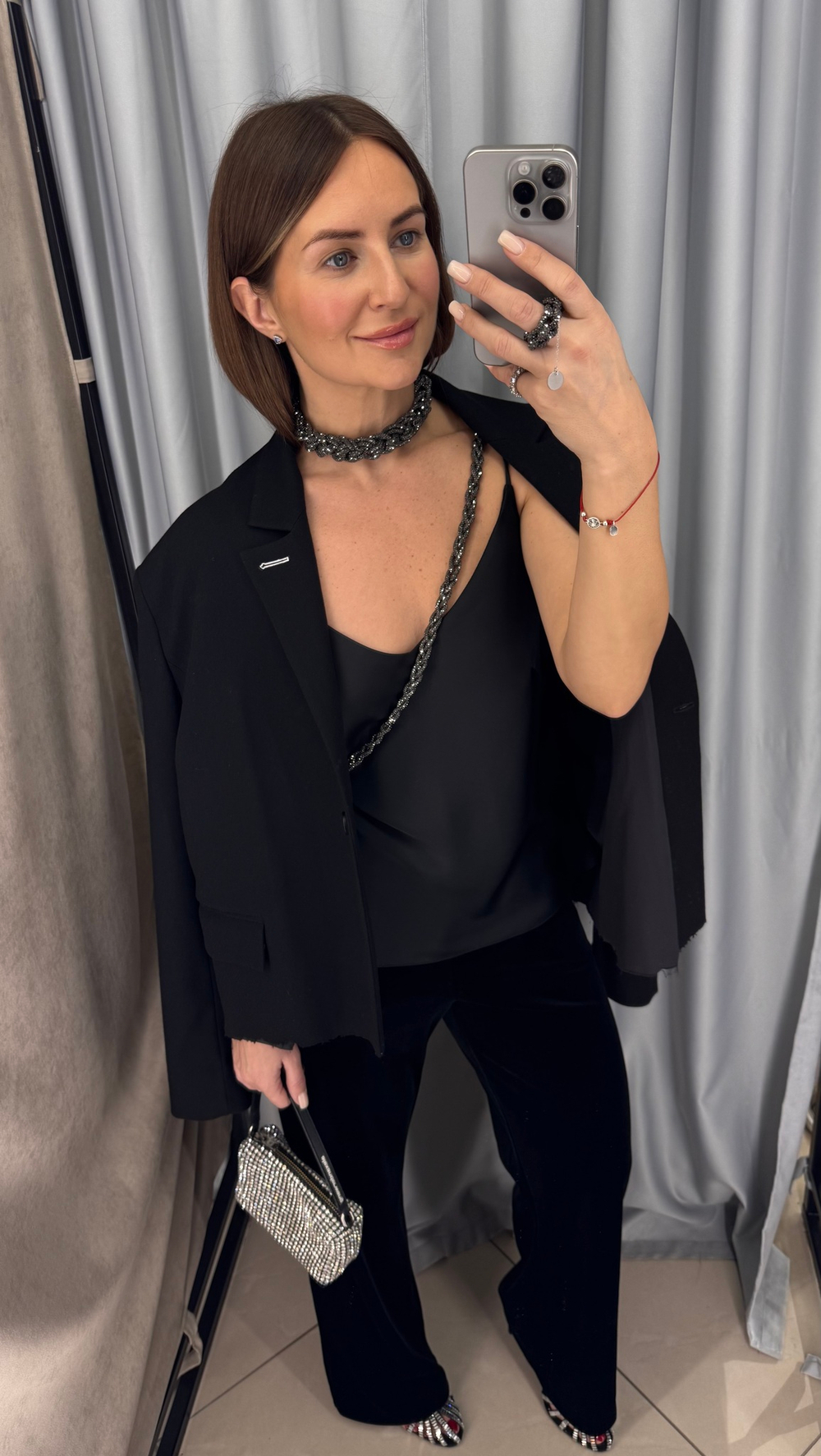 Топ шелковый чёрный