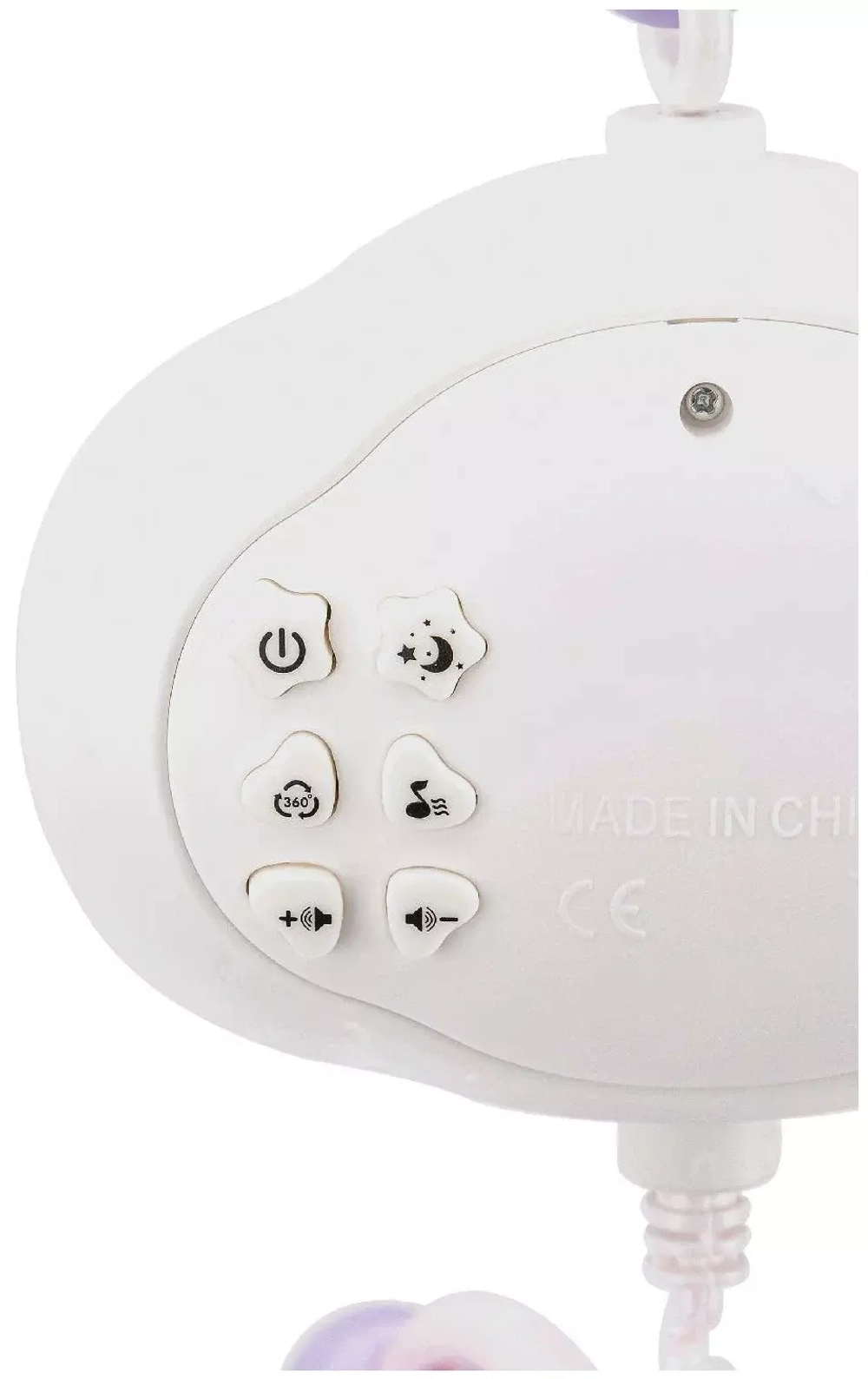 107263/Музыкальная карусель "Elefantino" на батарейках, 19 мелодий, проектор, ночник, съемн. игрушки