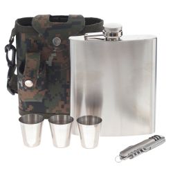 GAEM Набор из 5-ти предм.: фляжка 500 мл, 3 стопки 30 мл, нож, L14 W8 H17 см