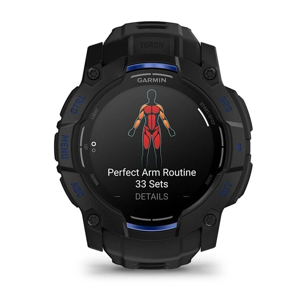 Garmin Instinct 3 - 50 мм, AMOLED LIMITED EDITION черный с черно-синим ремешком