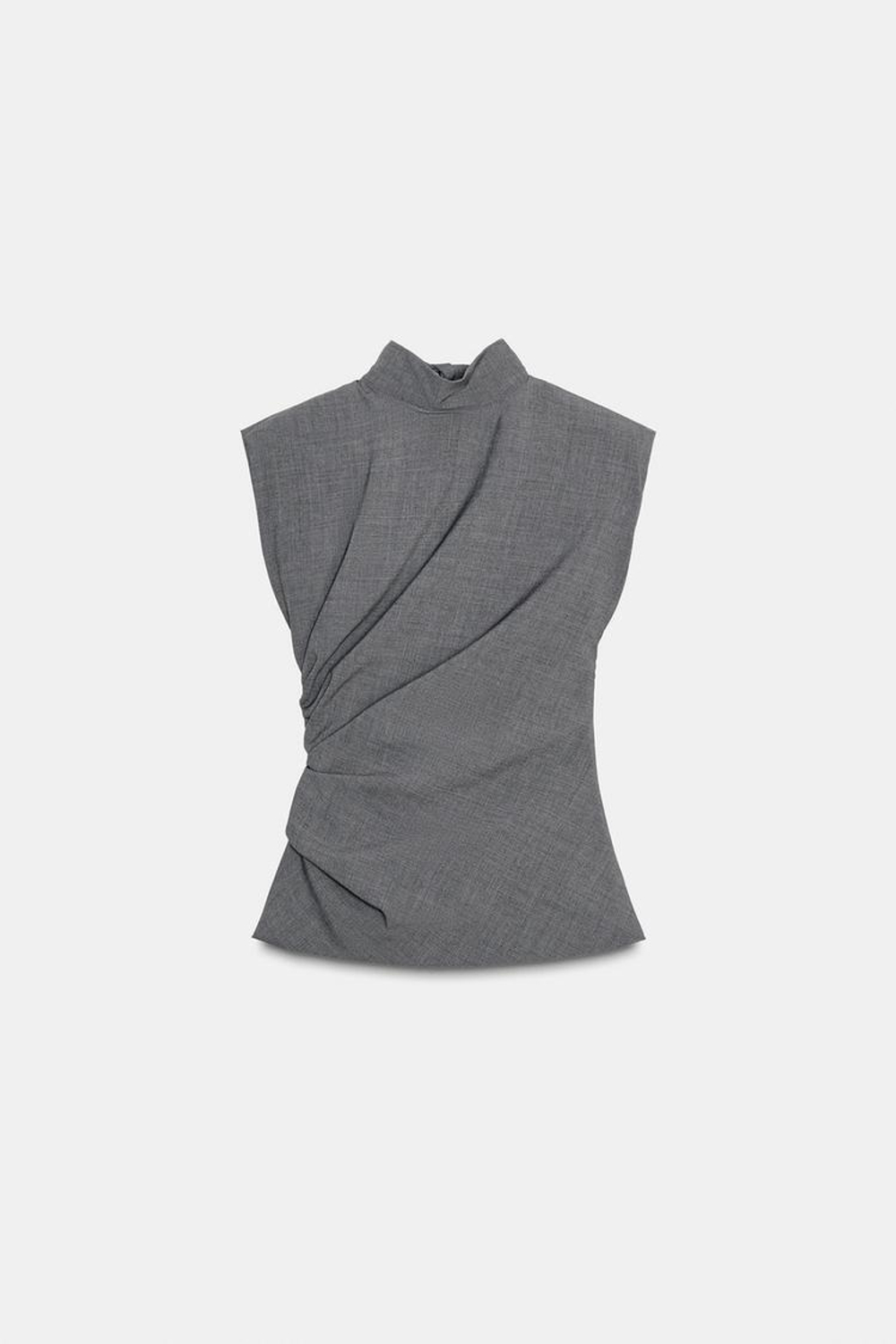 ZARA ТОП С ПОДПЛЕЧНИКАМИ, ТЕМНО-СЕРЫЙ