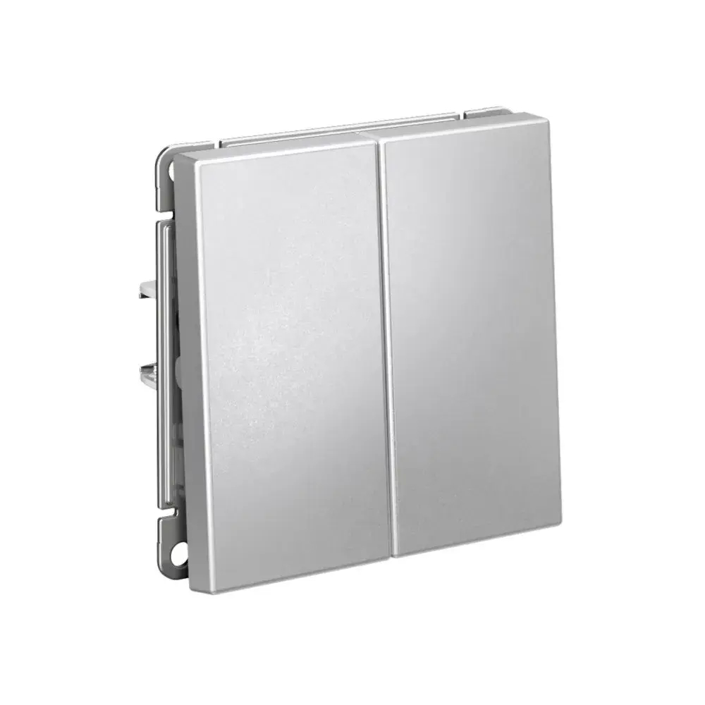 ARTGALLERY 2-клавишный ПЕРЕКЛЮЧАТЕЛЬ, 10АХ, механизм, быстрозажим. клем., АЛЮМИНИЙ