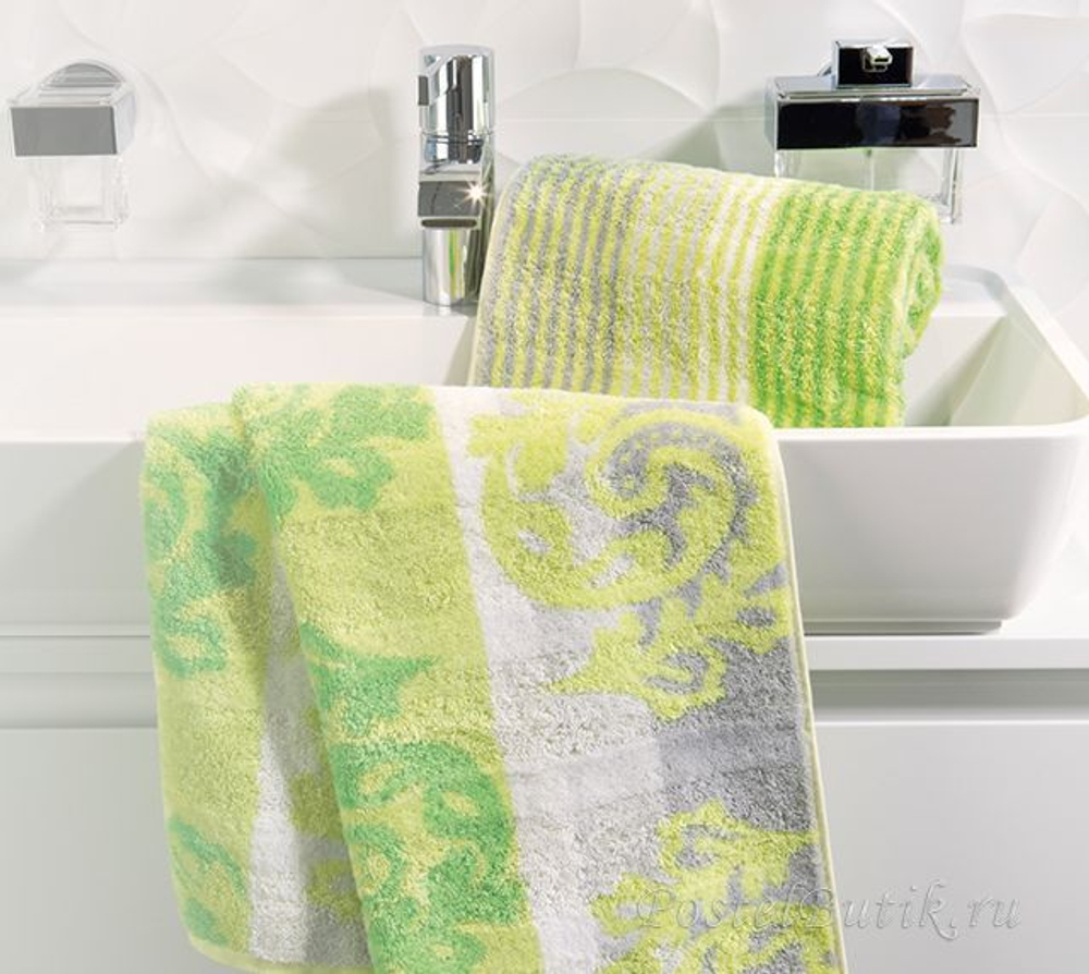 Махровое полотенце Noblesse 1057 Cashmere Jaquard киви от Cawo Германия