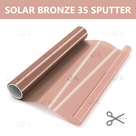 Пленка солнцезащитная зеркальная SOLAR BRONZE 35 LUXFIL, на отрез (ширина рулона 1,524 м.)