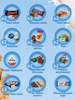 Адвент-календарь сладкий 900гр, 32 окошка