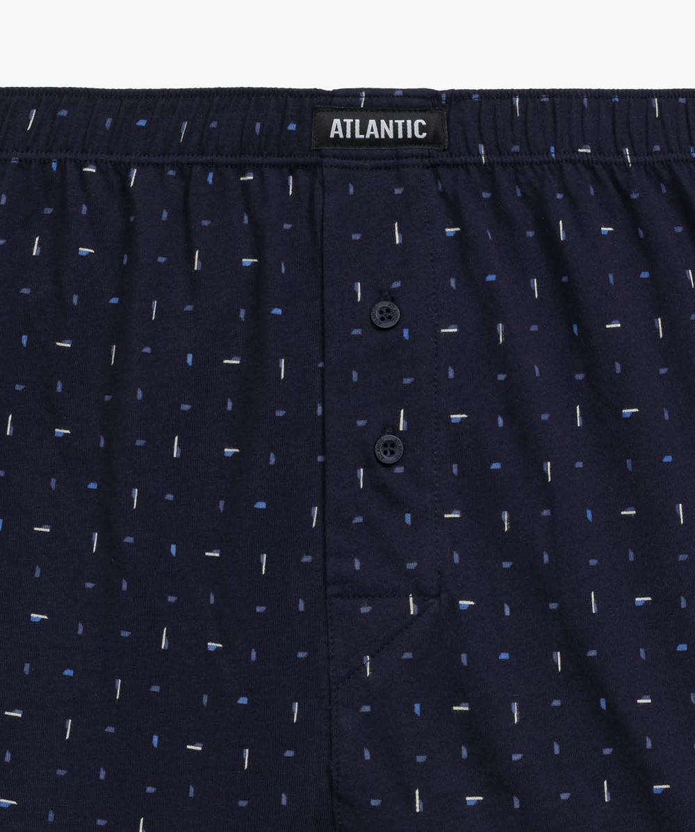 Мужские трусы боксеры Atlantic, набор из 2 шт., хлопок, темно-синие, 2MBX-056