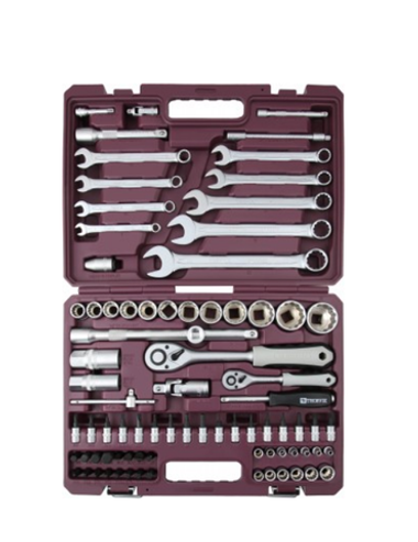 TS082/12 Набор инструмента универсальный 1/4", 1/2"DR с головками торцевыми 12-гранными, 82 предмета