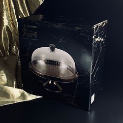 Lenardi 232-005 Тортовница 28см на ножке с крышкой ВИНТАЖ в под.уп.(х4)Фарфор