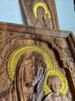 Освященная Икона Казанской Божией Матери 19x22.5см дуб -КПб