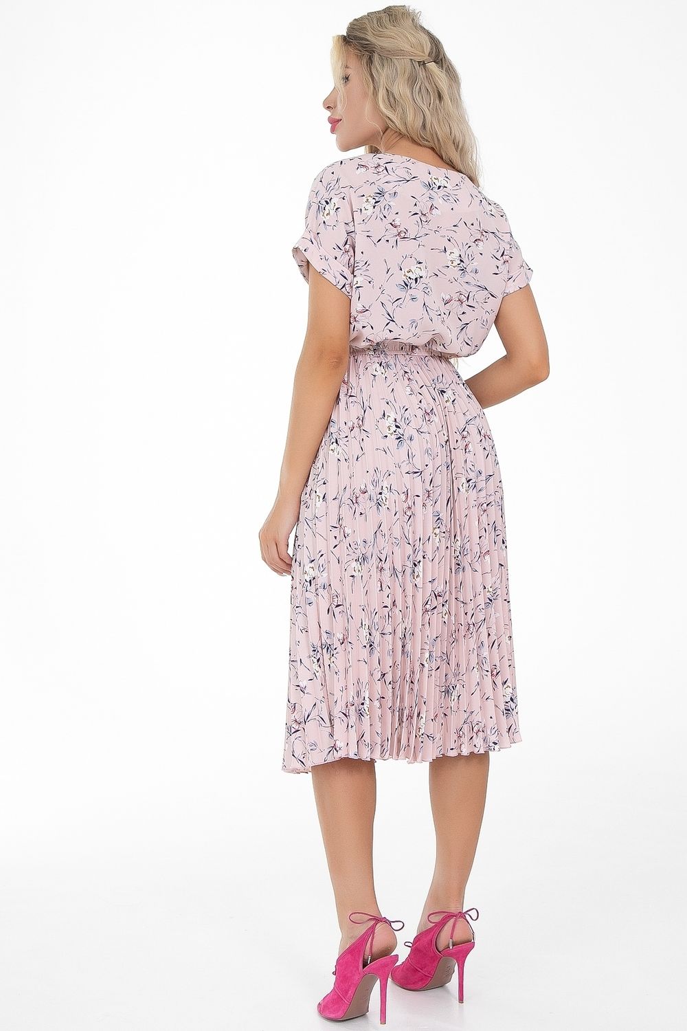 Платье Летнее  (гофре,пудра) Diolche