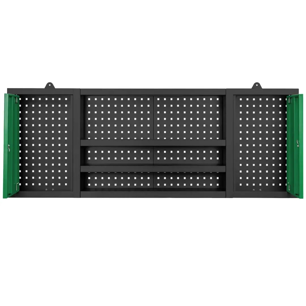 Комплект металл. гаражной мебели 2362x500x2050мм (стол:1600х500х750мм,шкаф:1990х500х762мм,тележка 2шт:658х600х400мм,навесной модуль:1600х600х200мм) RockFORCE RF-01Y0207