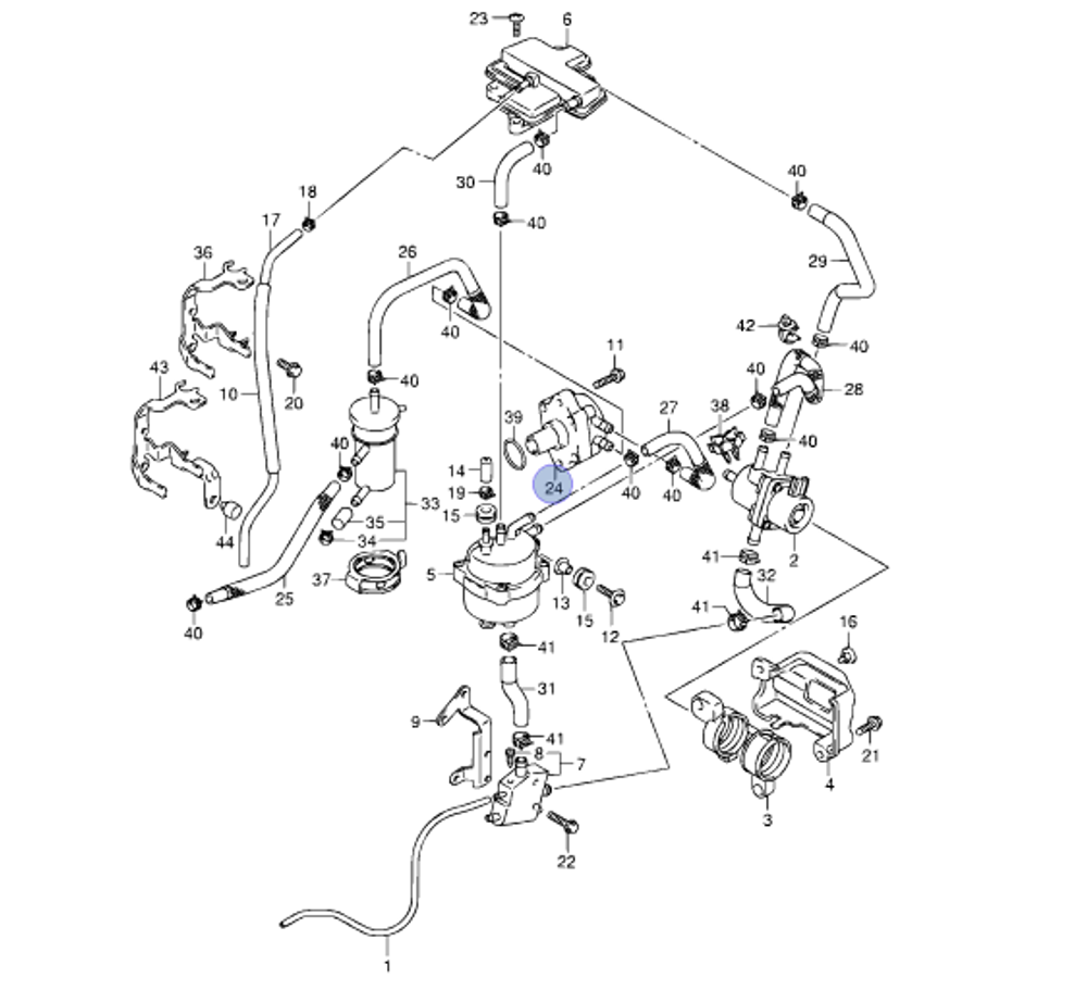 Топливный насос Suzuki DF9.9-DF20 15100-89L00-000