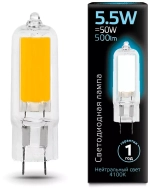 Лампа Gauss LED G4 5,5W АС220-240V 500 lm 4100K стекло  107807205