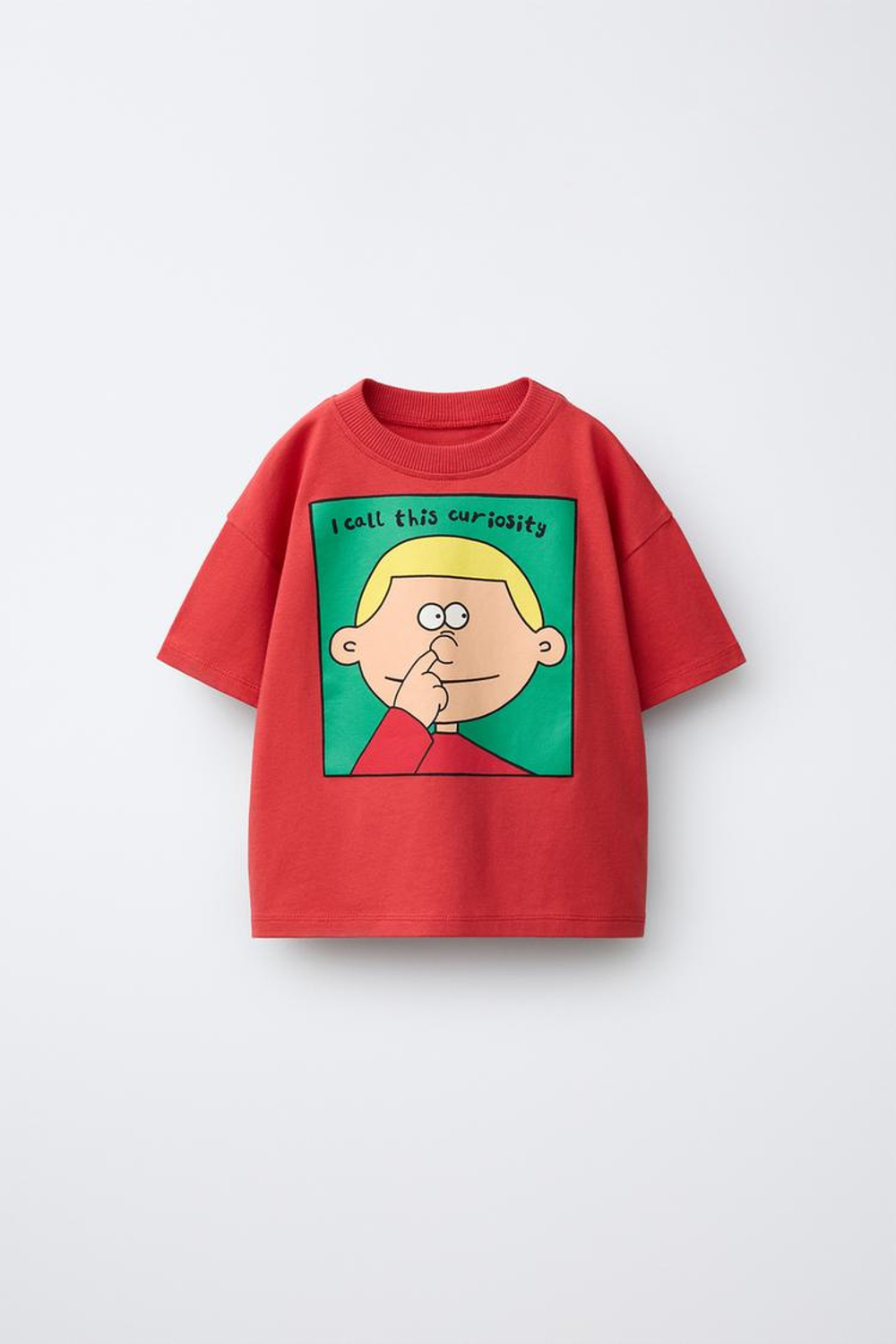 ZARA ФУТБОЛКА С ПРИНТОМ, КРАСНЫЙ