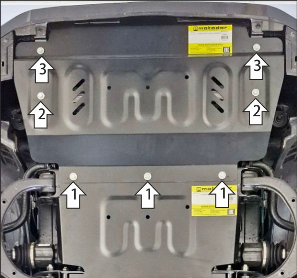 защита радиатора. 2 мм, Сталь для KGM Rexton 2023-н.в., Motodor.72804