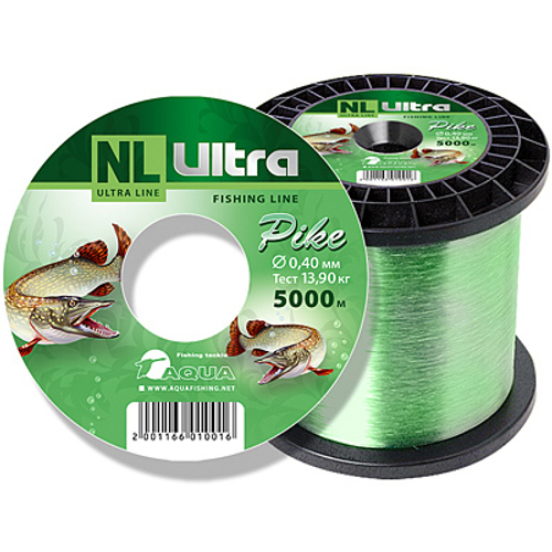 Леска NL ULTRA PIKE 0,4 мм в размотке 5000 м, цвет светло-зеленый