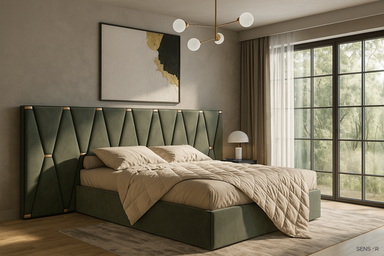 Кровать Амаретто с широким изголовьем